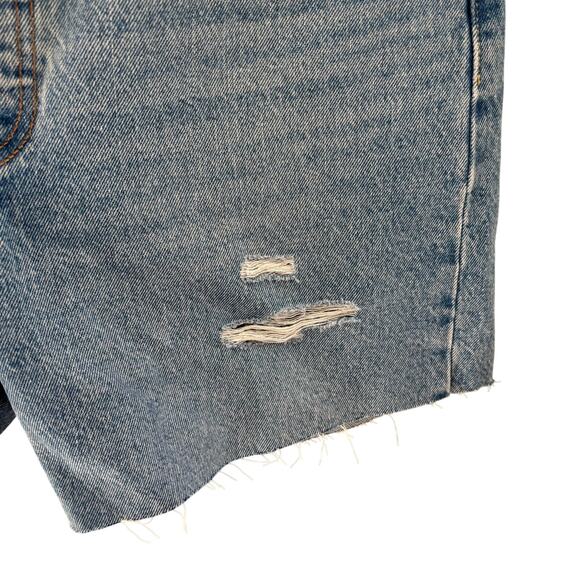 Levi's Premium Denim Button Fly Distressed High Rise Raw Hem Shorts Size 30 - Picture 6 of 12
